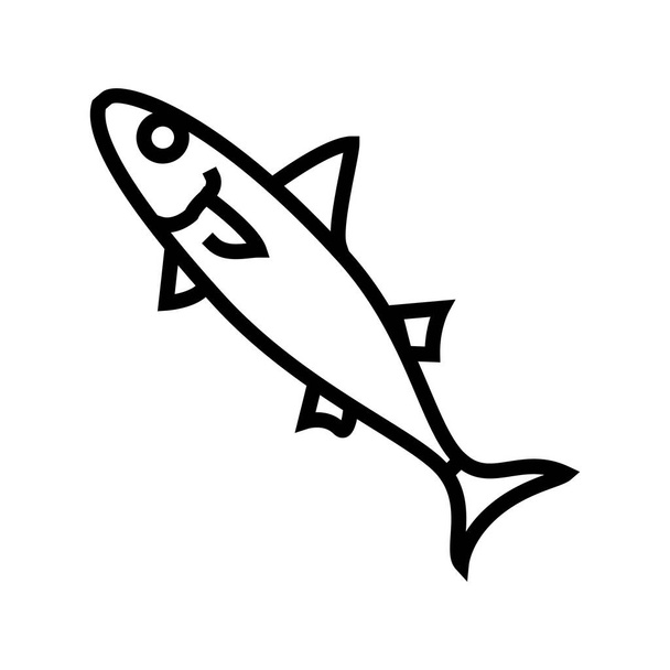 Chub Makrele Linie Symbol Vektor Illustration - Vektor, Bild