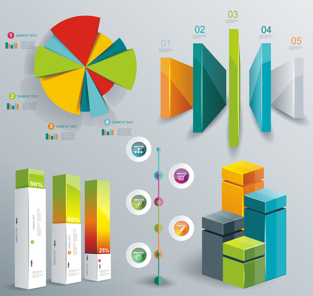 Modern infographics set. Diagram and Time Line design. Vector  - Vector, afbeelding