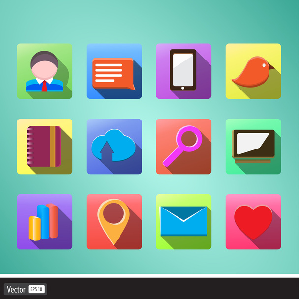 Vector icons for business flat - Διάνυσμα, εικόνα