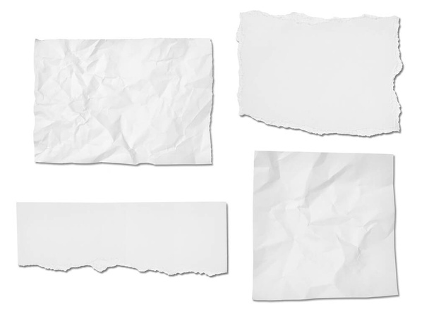白い紙がメッセージを引き裂いたメモの背景部分 - 写真・画像