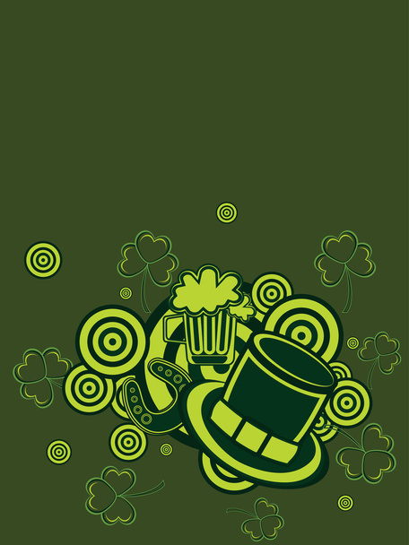 abstract green background with st. patrick's day elements - Wektor, obraz
