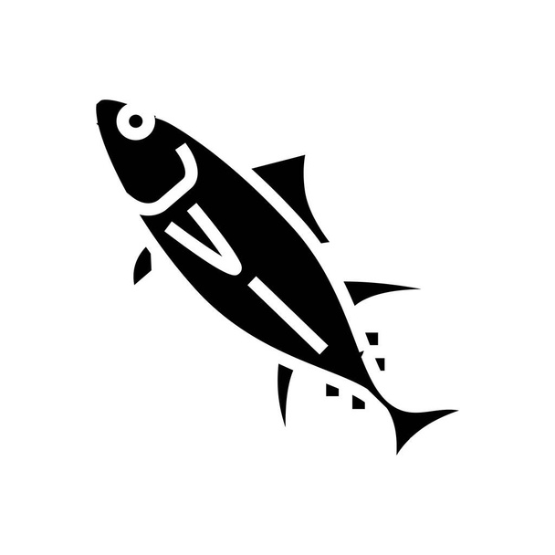 žlutoploutvý obrázek vektoru glyfu tuňáka - Vektor, obrázek