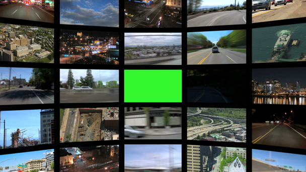 Video wall of transportation videos - Footage, Video