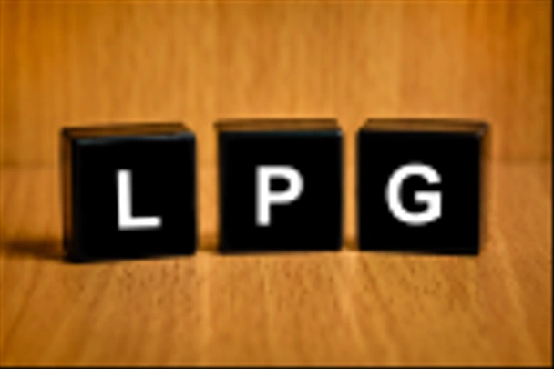 LPG or liquefied petroleum gas word on black block - Photo, Image