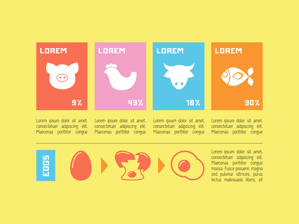 Food Infographic Element - Vector, afbeelding
