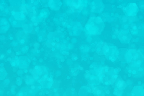Abstract turquoise background. Blurred spots bokeh. - Photo, Image