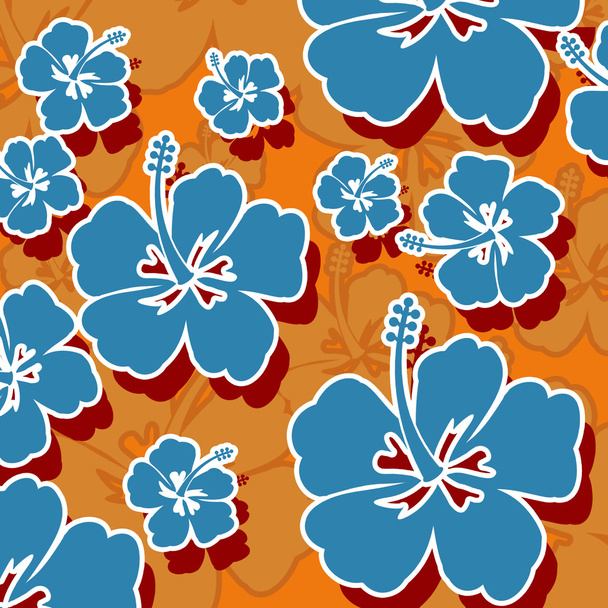 Naadloze patroon met Hibiscus bloem - Vector, afbeelding