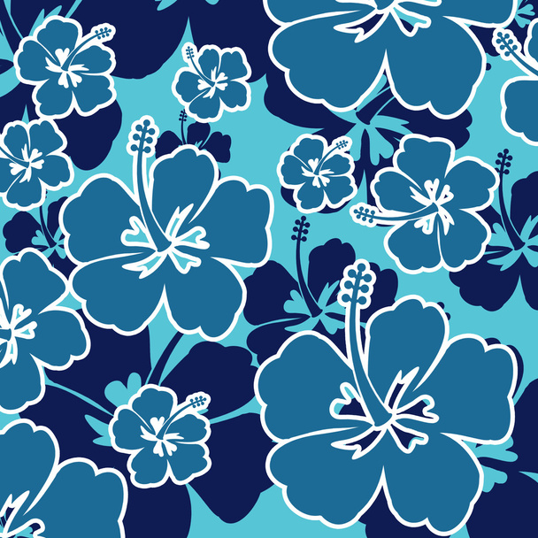 Seamless pattern with Hibiscus flower - Vecteur, image