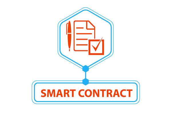 Smart Contract als Beispiel für Blockchain-Konzept - Foto, Bild