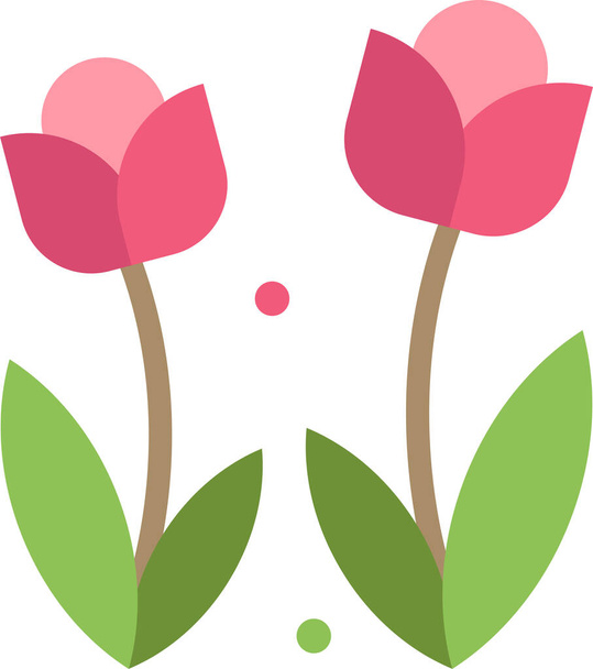 flora flower nature icon in flat style - Vector, imagen