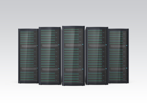 Rows of blade server isolated on white background - Photo, Image