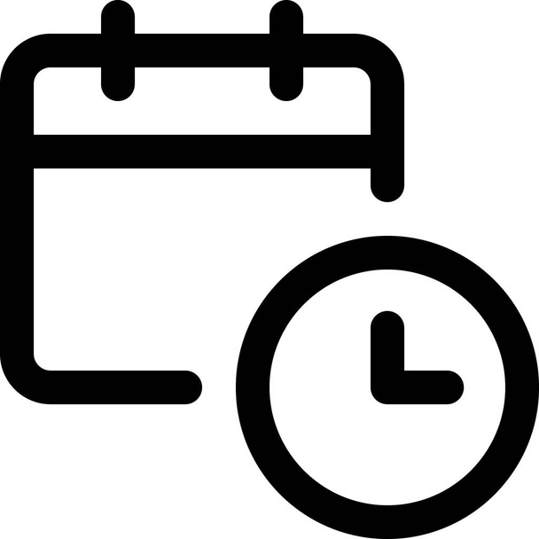 icona sveglia calendario in stile contorno - Vettoriali, immagini