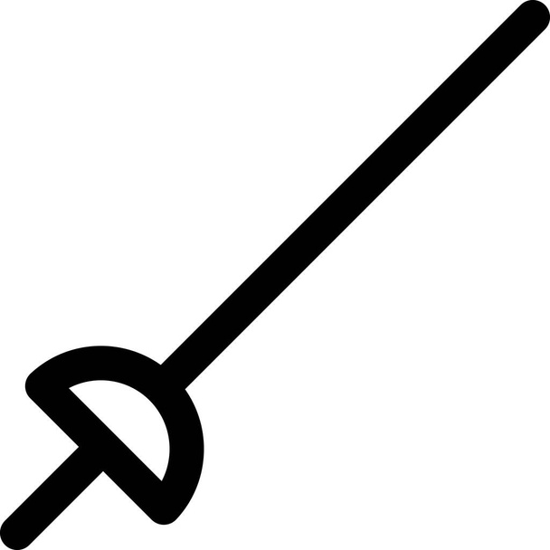 Dövüş sanatları kılıç simgesi ana hatlarıyla - Vektör, Görsel