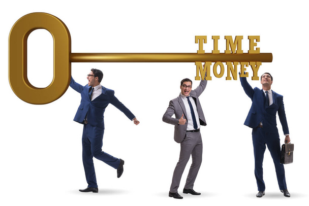 Time is money concept with businessman and key - Foto, immagini