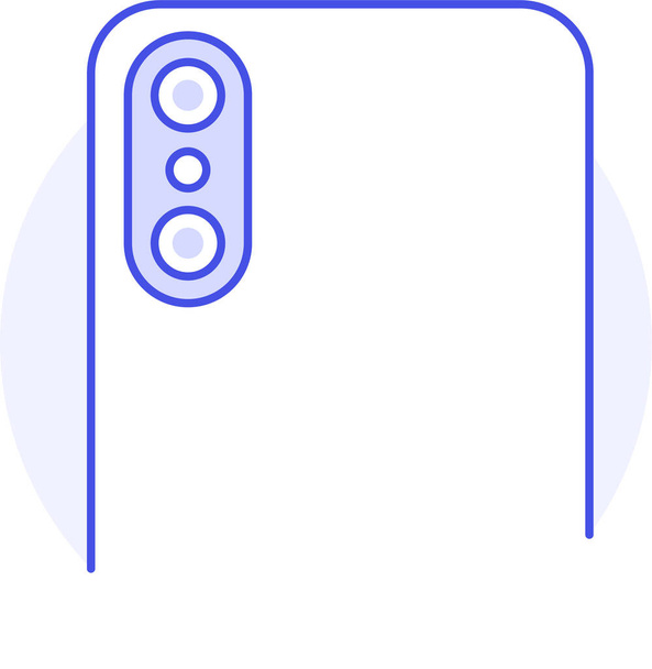 icona della fotocamera posteriore del telefono in stile contorno pieno - Vettoriali, immagini