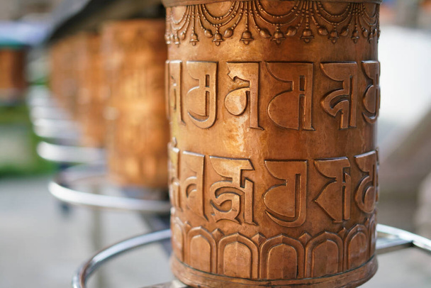 Tibetan Prayer Wheels at Sarnath, Varanasi, Uttar Pradesh, India - Photo, Image
