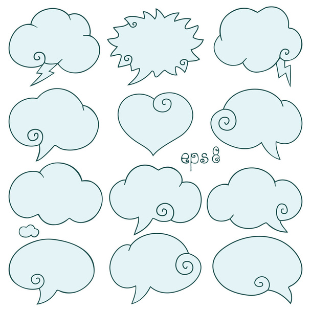 Set of speech bubbles, vector illustration. - Vector, Image