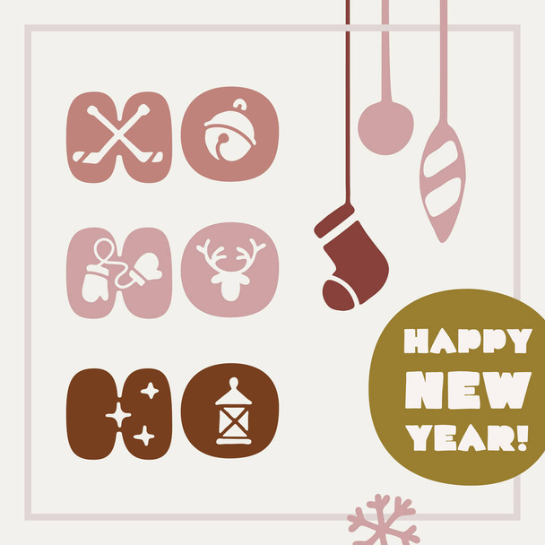 Ho Ho Ho kirjaimet jouluksi ja 2022 uudenvuoden suunnittelu. Täydellinen perheen lahjapakettiin, onnittelukortteihin kollegoillesi ja t-paitojen tulosteisiin. - Vektori, kuva