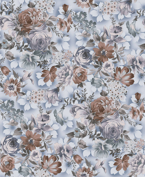 A seamless floral pattern for textile print and home decoration - Photo, Image