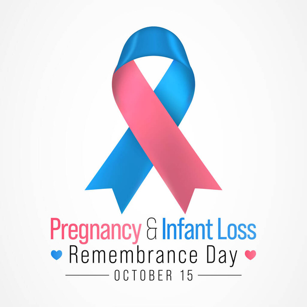 Hamilelik ve bebek kaybı Anma Günü her yıl 15 Ekim 'de, düşük, ölü doğum, SIDS ve yeni doğan bir bebeğin ölümü de dahil olmak üzere gebelik kaybı ve bebek ölümü için kutlanır.. - Vektör, Görsel