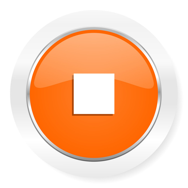 stop orange computer icon - Photo, image