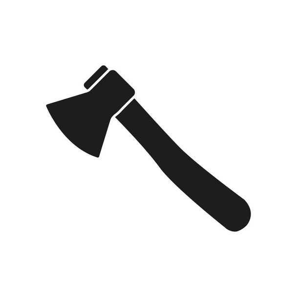 Ax ikon. Fejsze fekete sziluett szimbólum. Fehér alapon izolált vektor - Vektor, kép