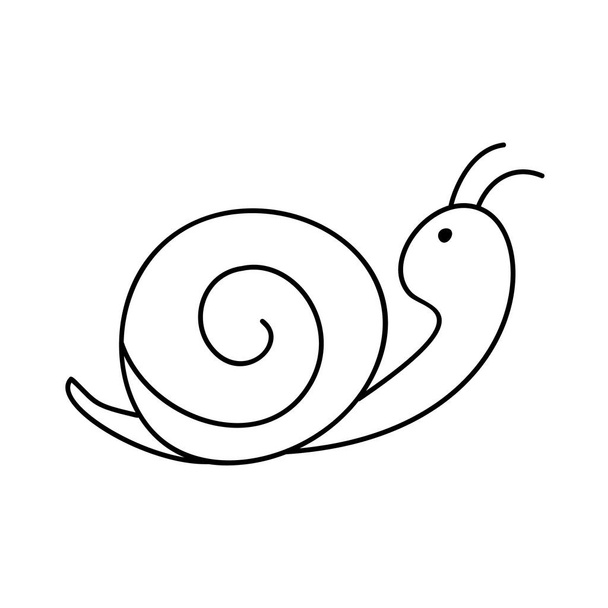 Snail to be colored. Coloring book to educate kids. Learn colors. Visual educational game. Easy kid gaming and primary education. Simple level of difficulty. Coloring pages - Vector, Image