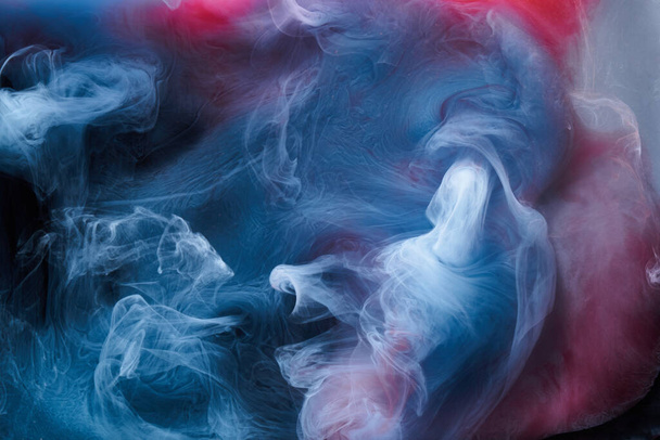 Hookah colorful swirling smoke wallpaper, abstract dancing cloud background, paint in water - Photo, Image