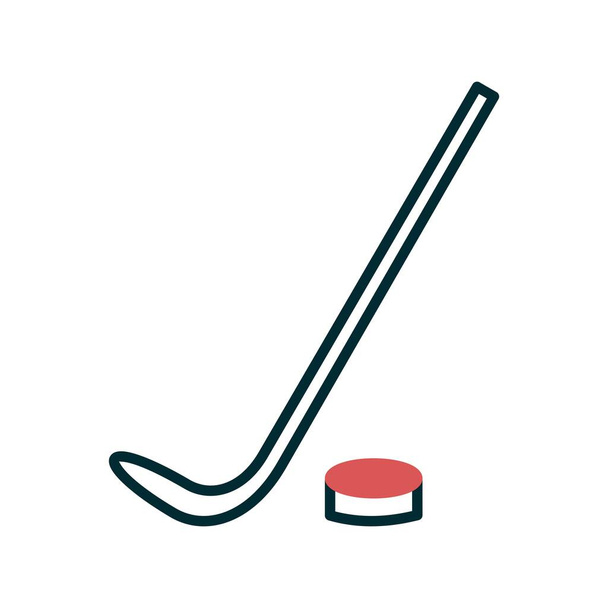 Eishockey zweifarbige Vektorlinie Icon Design - Vektor, Bild