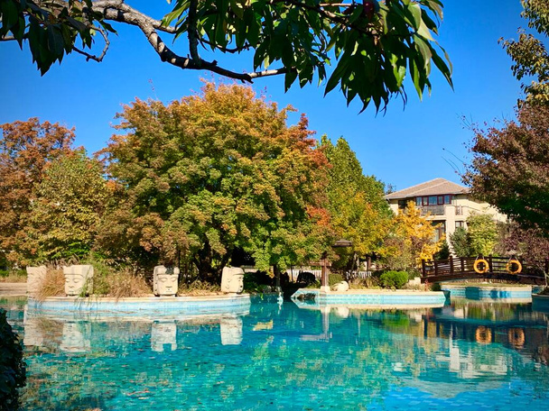 beautiful luxury swimming pool in hotel resort, thailand - Fotó, kép