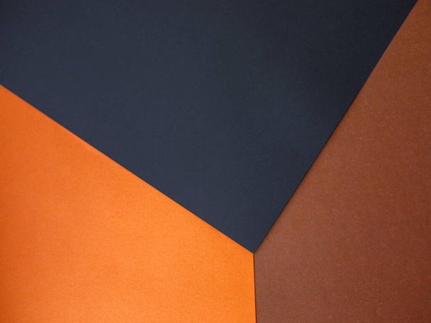 Creative cube layout made of orange, brown, black paper. Concept scene stage showcase for product, promotion, sale, banner, presentation, cosmetic. Autumn, Halloween or Thanksgiving season concept. - Valokuva, kuva