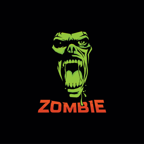 Ilustrace křik zombie tvář na tmavém pozadí - Vektor, obrázek