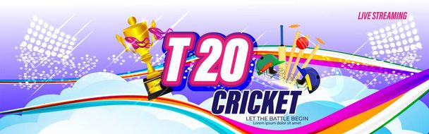 ICC Men's T20 World Cup cricket championship abstract background. - Vector, Image