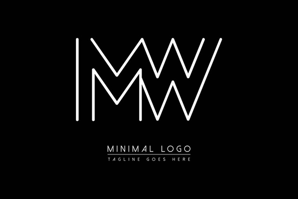 MW vagy WM kezdőbetű Kreatív és minimalista betűtípusok monogram ikon luxus ábécé vektor design illusztráció - Vektor, kép