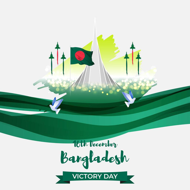 Vector illustratie voor Bangladesh overwinningsdag, nationale dag, soldaten, vlag hijsen - Vector, afbeelding