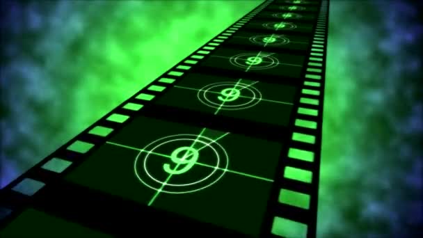 Film odpočítávání animace - zelená smyčka - Záběry, video