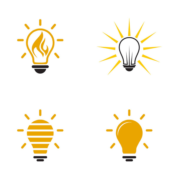 Light bulb electric logo design vector template - Vector, Image