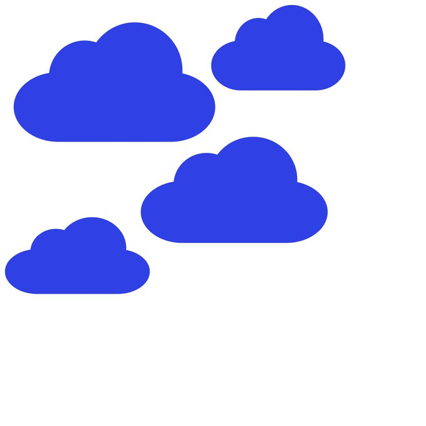 több kék felhők egy fehér háttér - Fotó, kép