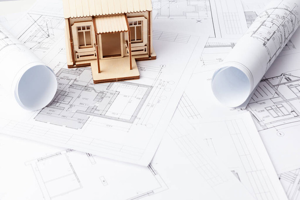 Designing a civil construction, private house. Copy space - Foto, imagen