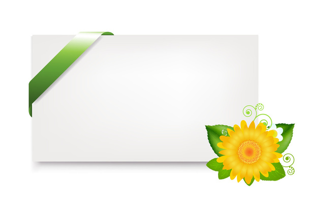 Blank Gift Tag With Daisy - Vector, imagen
