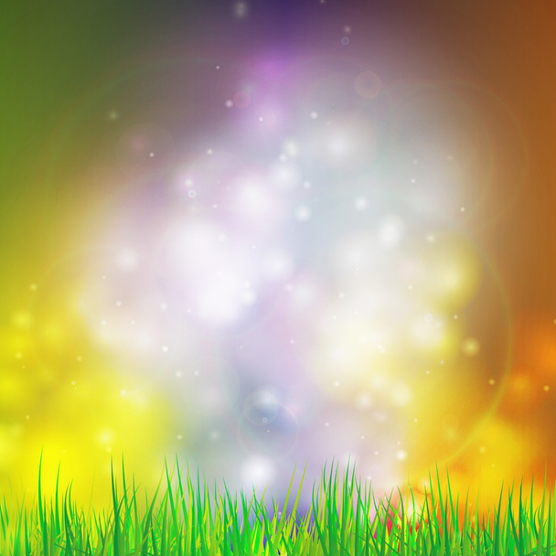 Abstract background with grass vector illustration. Vector design for print or web - Vector, Imagen