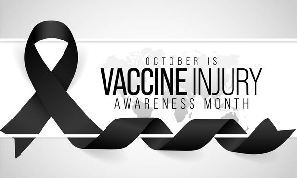 Le mois de sensibilisation aux blessures causées par le vaccin est observé chaque année en octobre partout aux États-Unis. Illustration vectorielle - Vecteur, image