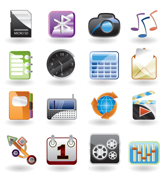Phone performance, internet and office icon - Vector, Imagen