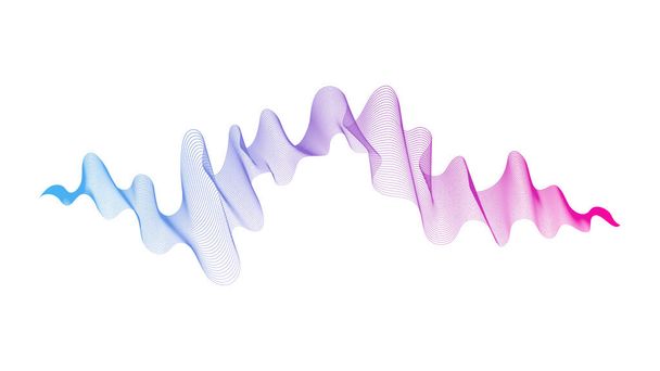 Fondo abstracto con líneas de gradiente de onda púrpura y azul sobre fondo blanco. Fondo de tecnología moderna, diseño de onda. Ilustración vectorial - Vector, imagen