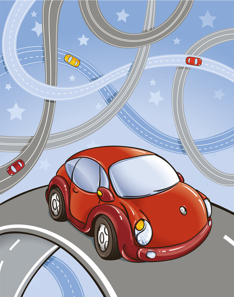 Cars on roads - Vector, Image