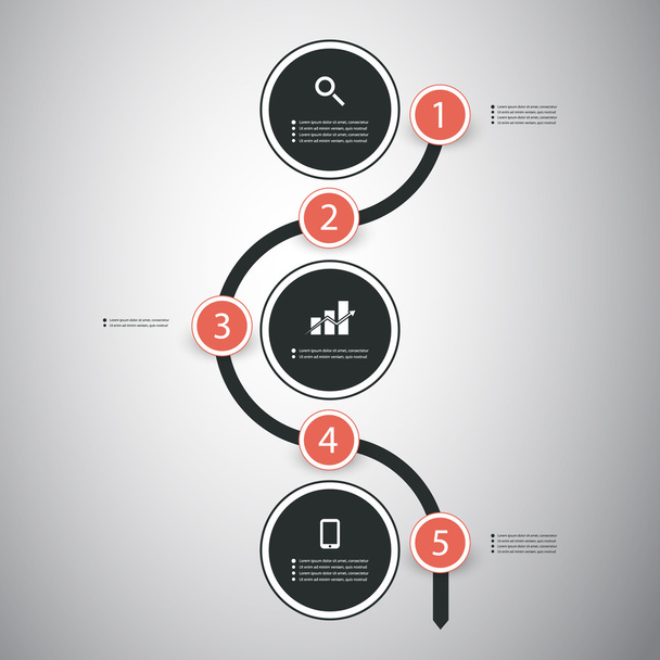 Infographic Concept - Flow Chart Design - Timeline - Vector, Image