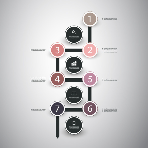 Графический дизайн - Flow Chart Design - Timeline
 - Вектор,изображение