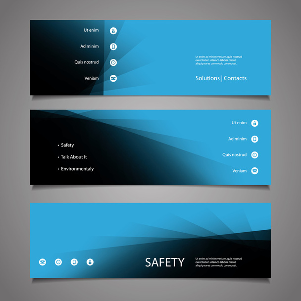 Елементи веб-дизайну - Абстрактний дизайн синього заголовка
 - Вектор, зображення