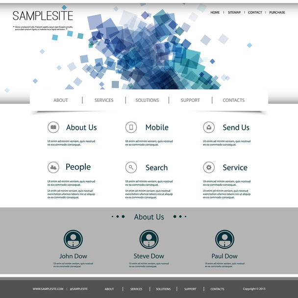 Website Template with Abstract Header Design - Vektori, kuva