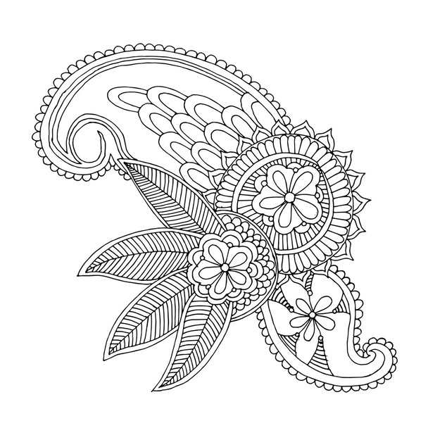 Embroidery floral pattern - Vector, Imagen
